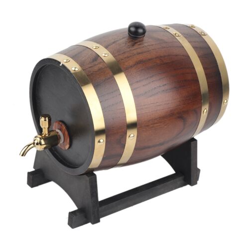 Jeffergarden 3L Style rétro en bois de chêne vin rouge brandy whisky baril ft seau conteneur avec robinet (1/5)