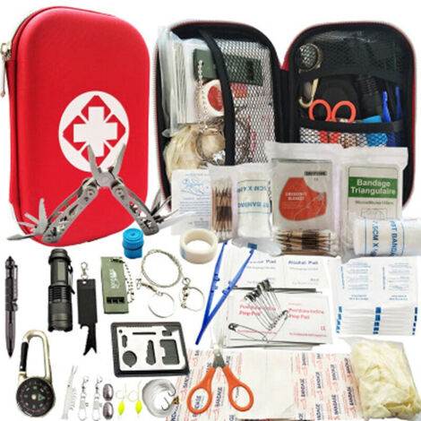 Ulisem – Coffret de secours compact – Trousse de premiers secours pour 1 à 4 personnes – Kit de survie pour randonnée, camping et chasse – Équipement d'urgence (1/5)