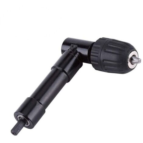 Ulisem Mandrin à angle droit auto-serrant à 90°, mandrin de perçage à dégagement rapide, embout de tournevis coudé, mandrin d'entraînement angulaire, adaptateur de perceuse, entraînement angulaire r (1/4)