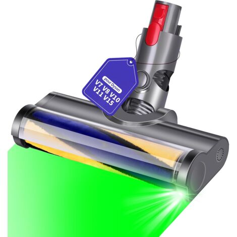 YMYNY Brosse pour Dyson V7 V8 V10 V11 V15 Tête de Brosse Aspirateur LED Révéler la Poussière Invisible Embout Aspirateur pour Dyson pièces détachées pour Sols Durs et Moquettes (1/5)