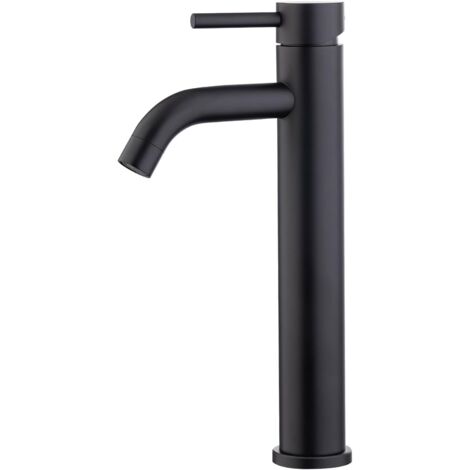 Union – Mitigeur de lavabo à bec haut – Acier inoxydable – Noyau de valve céramique – Aérateur économiseur d'eau – Installation facile (1/5)