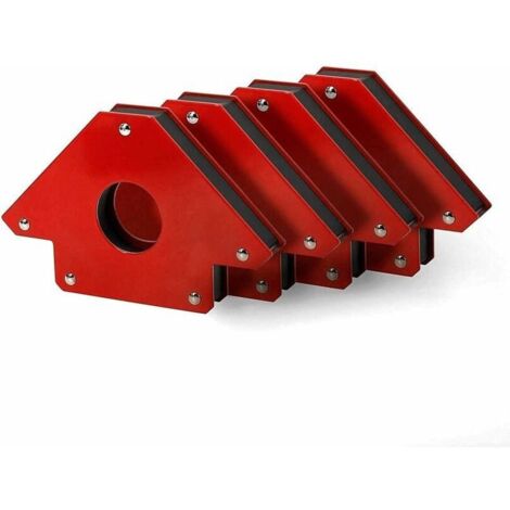 Localisateurs d'angle magnétiques, 2pcs Positionneur de Soudage Magnétique Force de Traction 11KG,  Angles Aimantés 45°,  90°,  135°,  Équerre Aimanté pour Soudure Rouge,  Arrow Welding Magnet