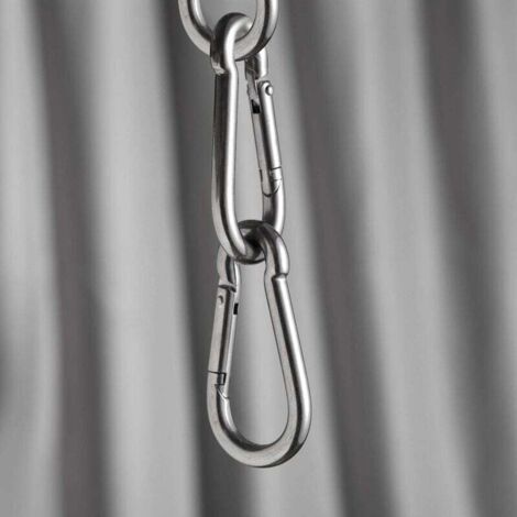 Lot de 10 mousquetons porte-clés, 80 mm x φ8 mm, charge maximale : 250 kg (1/4)