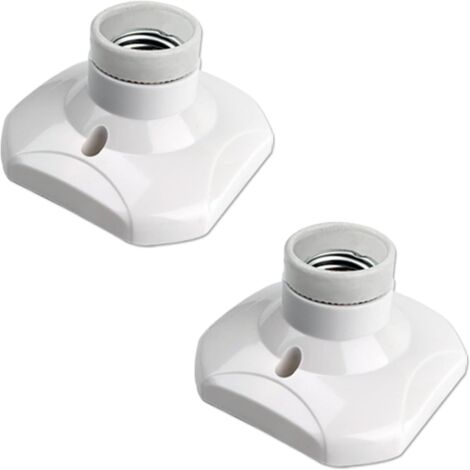 Ersandy – Douille de plafonnier E27 à vis – Support pour ampoule LED – Tension 230V – Matériau céramique et plastique ignifuge – Lot de 2