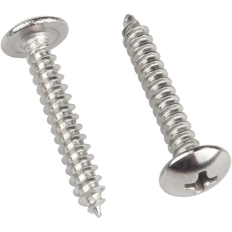 M4 x 25mm 40 Pcs Tête ronde Vis à bois 304 Acier inoxydable Vis cruciformes Tête de Champignon Vis autotaraudeuses Fixations (1/5)