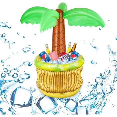 Seau à Glace Gonflable en Cocotier,Refroidisseur de Palmier,Piscine Seau à Glace,Gonflable Conteneur Boissons,Seau à Glace Cocotier,Seau à Glace PVC Boissons,Pour Beach Party Tropical Hawaïenne (1/5)