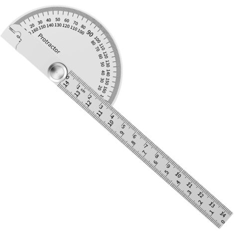 Acier Inoxydable Protractor, Rapporteur D'angle à Tête Ronde, Goniomètre à Rapporteur, Rapporteur Angle, Règle d'angle Réglable, Rapporteur de 180 Degrés, Jauge de Recherche avec Bras pour Ingénieurs (1/5)