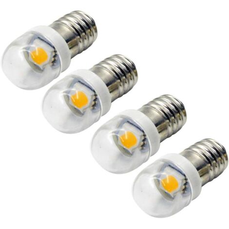 4 pièces 3V 0.2W E10 ampoule LED 5050 1SMD blanc 3000K LED ampoule de remplacement mise à niveau pour phares lampes de poche torche lumières (1/5)