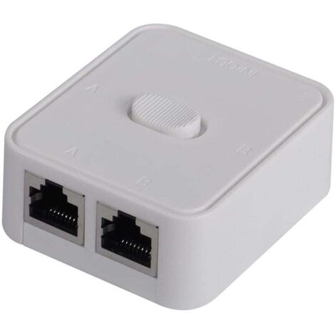 Switch réseau 2 ports, RJ45, sélecteur de switch réseau 2 ports, 100 m 2 en 1 ou 1 entrée 2 sorties (1/5)