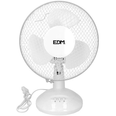 EDM – Ventilateur de table 25W compact – Silencieux et économe – Design discret pour bureau – Ø23 cm