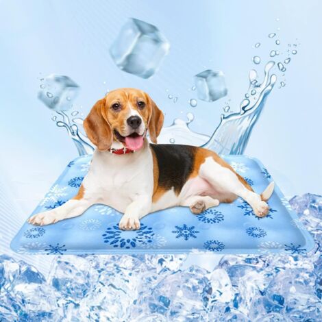 Tapis rafraîchissant pour chien, activé par pression, pour chiens et chats - Coussin rafraîchissant portable et réversible en gel froid, garde votre animal au frais sans électricité (4545cm)