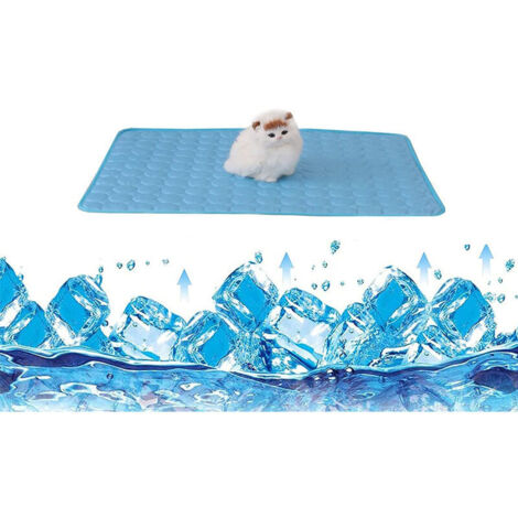 Tapis de Refroidissement pour Chien, Tapis Rafraichissant Argent Glacé Tapis, Mesh Respirant Ice Silk Autoventilation Pet Mat Pad Coussin pour Chiens de Petite et Moyenne Taille ou ChatsXL-100×70cm (1/5)