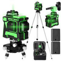 GARRYFIZH Multi-function Self-leveling 3D 12-line Laser Level, Vertical Horizontal, with 1.2m3 Height Adjustable Alloy Extension Tripod