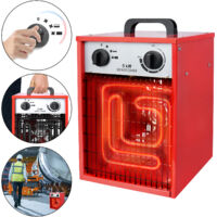 HENGMEI Radiateur soufflant électrique Chauffage Industriel 5000W, avec 2 niveaux de chauffe et 1 position air froid pour atelier, camping, garage