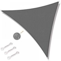 Voile d'ombrage triangulaire 6x6x6m Voile d'ombrage pour extérieur, terrasse, jardin Protection UV - Gris