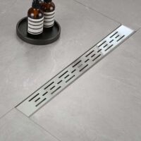 Caniveau Douche Italienne, D'alignement Court Caniveau Douche 100 cm, Caniveau Douche en Acier Inoxydable avec Siphon et Filtre
