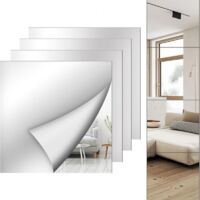 Shatterproof Self-Adhesive Mirror Tiles for Bedroom, Home, Gym, Doors (20 x 20 cm, 4 pieces)