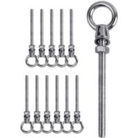 12 PCs Boulon à œil , Boulon à œil M8 x 80mm , Anneau de levage M8, Boulon à œil en acier inoxydable 304 , Crochet à visser Boulon à œil M8