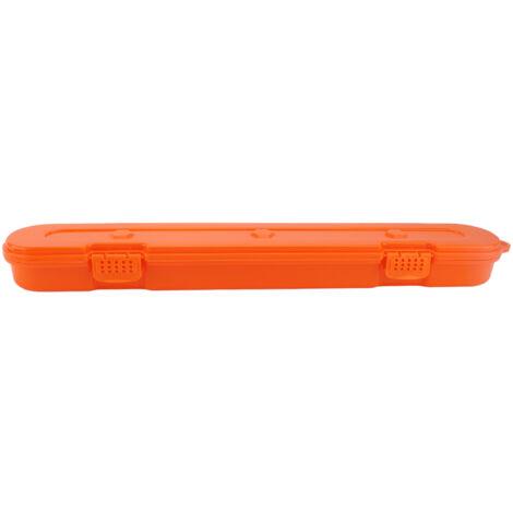 Boîte de Rangement pour Chaîne de Tronçonneuse, Grande Capacité, Plastique, Coque de Transport - Orange (1/5)