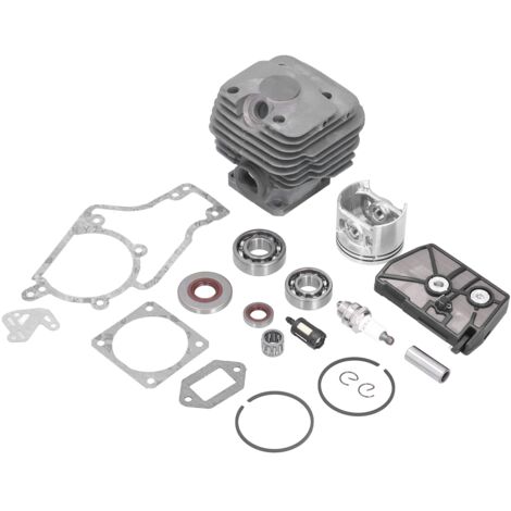 Cylindre 52 mm Piston Filtre à carburant Bougie d'allumage Roulement Joint en papier Kit adapté pour tronçonneuse STIHL MS038 380 (1/5)