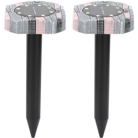 2 pièces répulsif solaire à 8 LED pour souris en extérieur pour jardin, ferme, pelouse, cour (1/5)