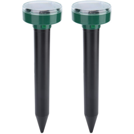 2 pièces répulsif ultrasonique solaire pour souris et serpents (rond) (1/4)