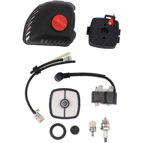 Kit de couvercle de filtre à air pour tondeuse à gazon, couvercle de filtre à air en aluminium, bougie d'allumage et bobine d'allumage pour A411000130 A411000131 TC210 EB212 GT225 ES210 (1/5)