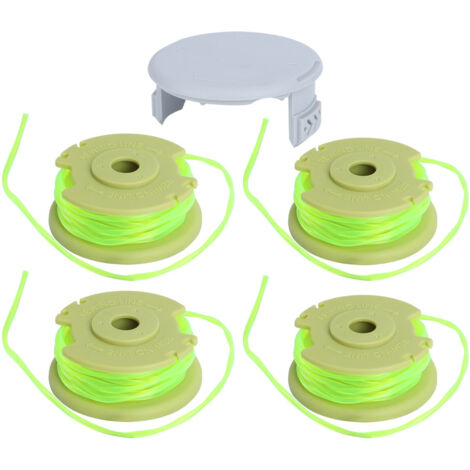 4 bobines pour tondeuse à gazon avec housse, pièces de rechange, adaptées pour Ryobi AC14RL3A AC80RL3 (1/5)