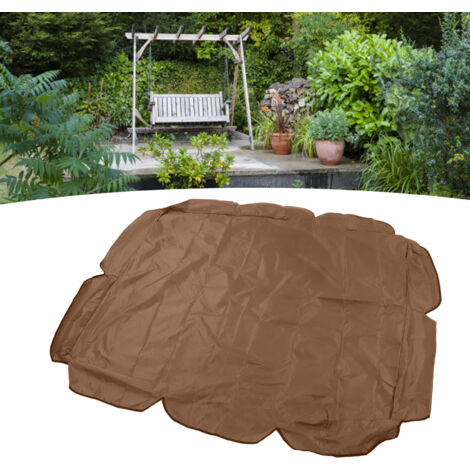 Auvent pour balancelle 210D en tissu Oxford enduit argenté, imperméable et résistant aux UV, pour chaise de jardin d'extérieur 142 x 120 x 18 cm, café (1/5)