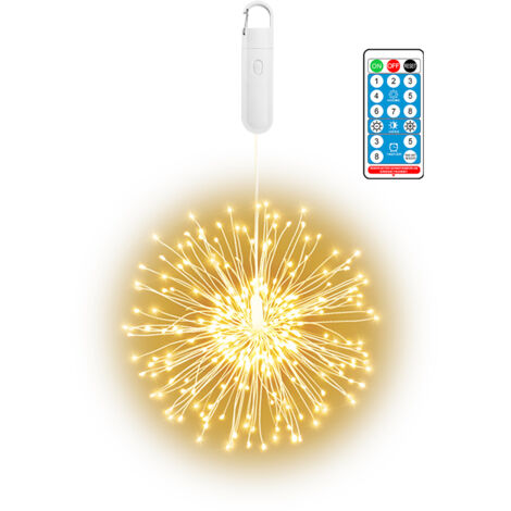 Guirlande lumineuse LED avec télécommande, 8 modes, 10 niveaux de luminosité, étanche, pour décorations de Noël, tentes de jardin, porches (1/5)