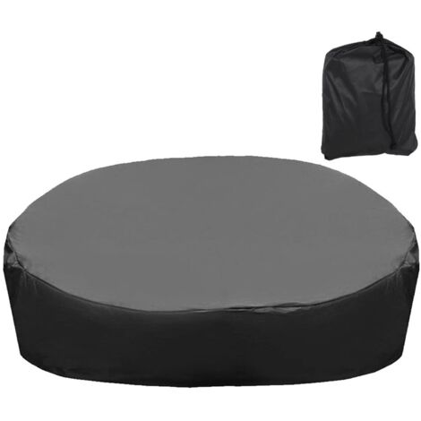 Housse imperméable et anti-poussière pour canapé rond d'extérieur, tissu Oxford, 223 x 83 cm (noir) (1/5)