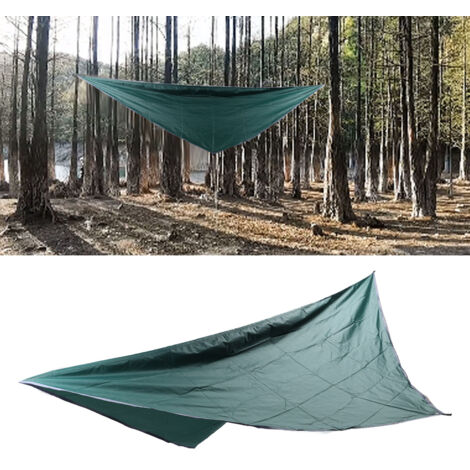 Auvent de camping multifonctionnel, quadrangulaire, pare-soleil, tente imperméable, bâche, hamac d'extérieur, pour camping, plage, vert foncé (1/5)