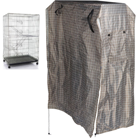 Housse pour cage à oiseaux imperméable, coupe-vent et respirante avec fenêtre en filet et récupérateur de graines pour perroquets et perruches