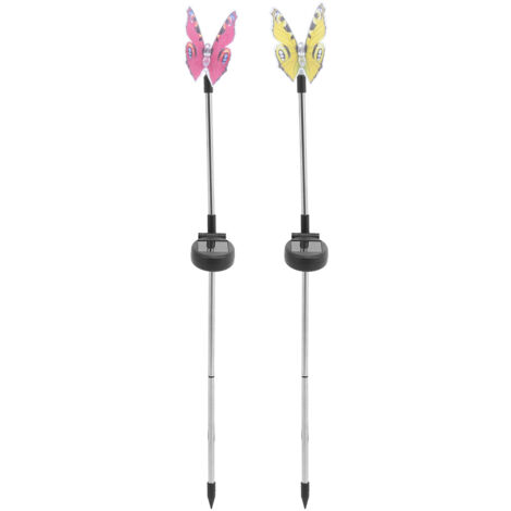 2 pièces/ensemble de lampes solaires LED à fibre optique, lampes papillon d'extérieur, pour jardin et cour (1/5)