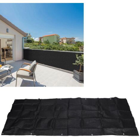 Couverture pour balcon Couverture pour clôture Couverture pour clôture en PEHD avec protection UV pour terrasse, patio, jardin et piscine extérieure Noir (1/5)