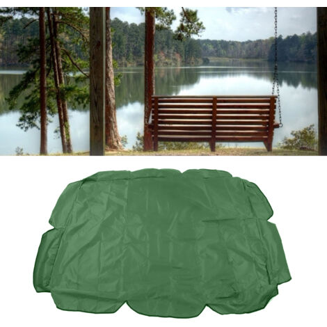 Auvent pour balancelle 210D en oxford enduit argenté imperméable et résistant aux UV pour chaise de jardin 142 x 120 x 18 cm vert foncé (1/5)