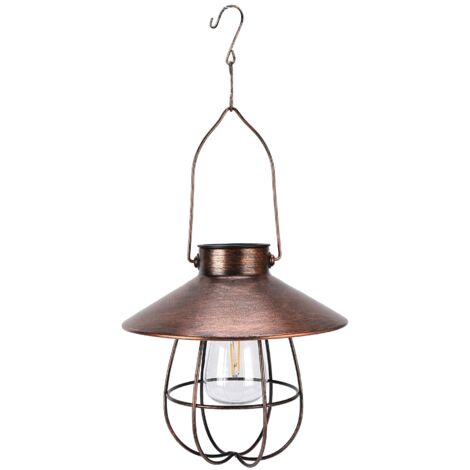 Lampe suspendue solaire d'extérieur de style rétro avec ampoule pour cour, pelouse, éclairage décoratif (1/5)
