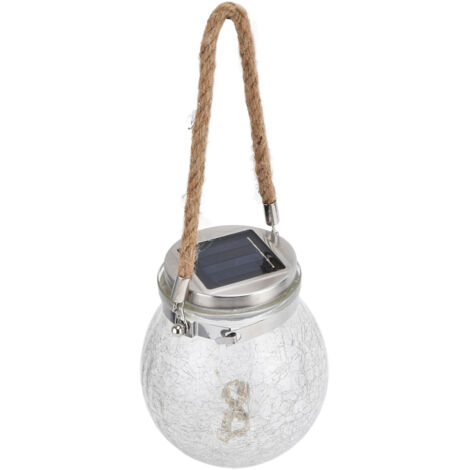 Lanterne solaire étanche, motif craquelé, lampe solaire suspendue pour décoration de jardin, arrière-cour, extérieur (1/5)