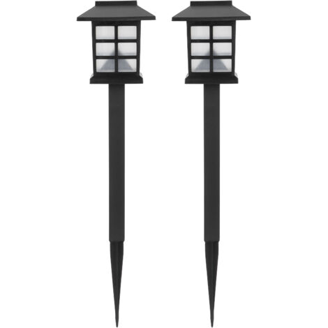 2 lampes LED pour pelouse étanches à énergie solaire pour allées, décoration de jardin, patio et paysage, jaune chaud (1/5)