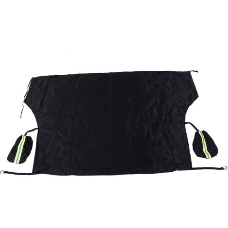 Couvre-pare-brise imperméable, résistant à la neige et à la poussière, grande surface de couverture, protecteur de pare-brise noir avec bande réfléchissante (1/5)