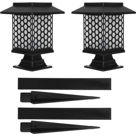 2 lampes de jardin étanches, éclairage solaire, lampe murale d'extérieur pour éclairage, lumière blanche