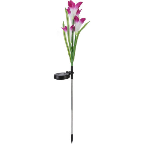 Lumières solaires en forme de fleurs Lumières solaires étanches pour jardin, terrasse et arrière-cour Couleur violette (1/5)