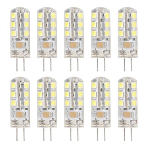Lot de 10 ampoules LED G4 220V blanc froid 24 LED 3W pour éclairage d'ambiance (1/5)