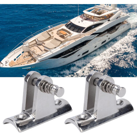 2 charnières de pont de bimini en acier inoxydable 316 pour bateau, yacht, ponton, camping-car (1/3)