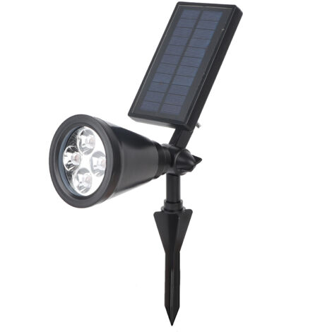 Lampe solaire d'extérieur pour pelouse 4 LED, spot pour allée de jardin (blanc chaud, 2 W) (1/5)
