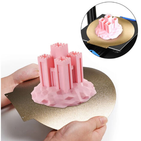 Plateau d'impression double face en PEI compatible avec l'imprimante 3D Kossel Delta, plateau chauffant texturé avec plateau magnétique rond de 200 mm de diamètre (1/5)