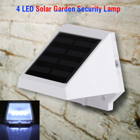 Lampe solaire murale étanche à 4 LED (1 pièce) pour escalier, clôture ou jardin. (1/5)