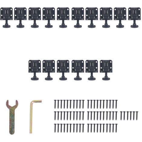 16 pieds de nivellement réglables pour meubles, avec écrous hexagonaux élastiques et verrouillables, pour tables, armoires et établis. (1/5)