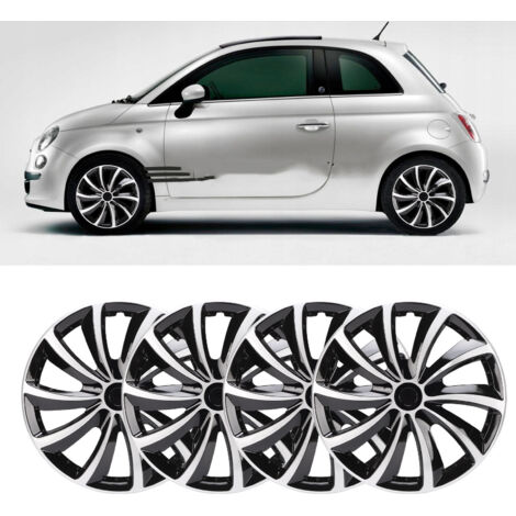 Lot de 4 enjoliveurs 16 pouces, protection anti-rayures, design élégant, compatibilité universelle R16, pour la plupart des voitures, camions et SUV, argent et noir.
