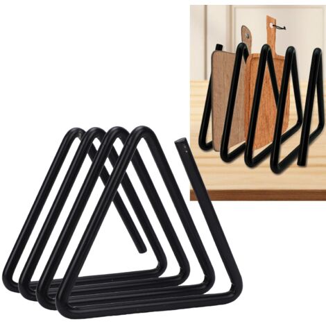 Organisateur de planches à découper en acier inoxydable, support triangulaire gain de place pour plan de travail de cuisine (1/5)